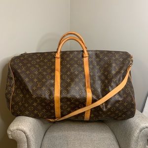 Louis Vuitton LV Boston Bag Keepall Bandouliere 60 Browns Monogram